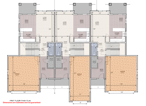 Floor plan for 2 beds, 1.5 baths, 1355 sqft